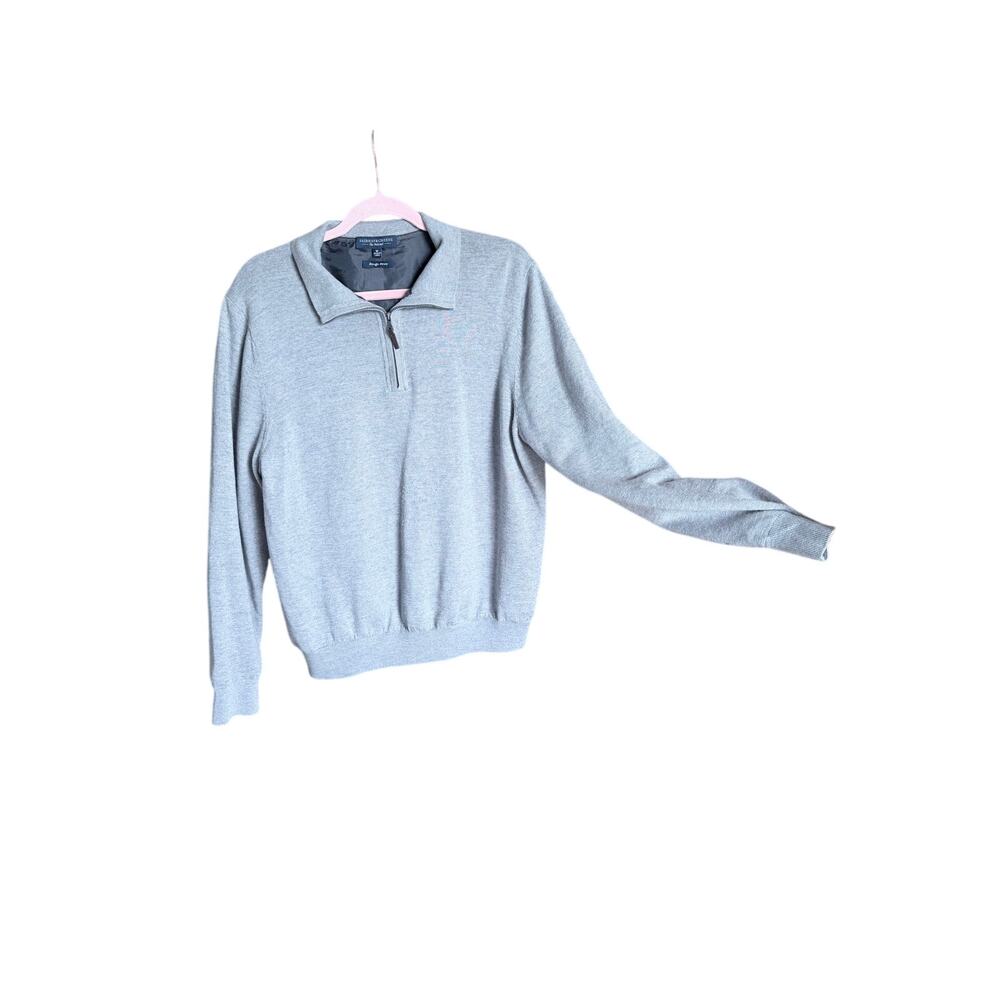 Fairway & Greene 100% merino wool men’s pullover lined sweater medium gray golf